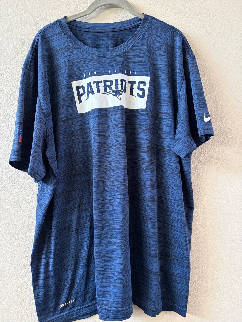 Nike Patriots Heathered Blue Short Sleeve Team Tee